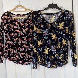 2 LOFT Boutique Long Sleeve Shirttail Tee
